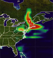 TOMS image of the Canadian fires.