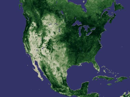 20 year NDVI North America July 2000 Average