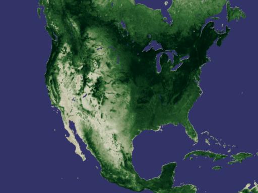 20 year NDVI North America July 2000 Average