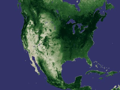 20 year NDVI North America August Average