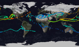 image of volcanic plume spread at the 100th frame of the animation.