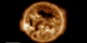 This visualization shows the coronal hole over the course of 24 hours, sampled about once per minute.