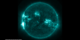 The X-flare eruption seen in the SDO/AIA 13.1nm filter.