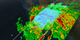Print resolution still showing the volumetric precipitation structure of Hurricane Odile looking Northward.
