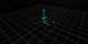 Visualization from two camera positions of simple 2-dimensional gyro-motion of charged particles in a magnetic field.