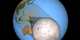The umbral and penumbral shadow cones travel across the surface of the Earth during the March 9, 2016 total solar eclipse.