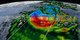Turntable visualization of Cyclone Winston with a cutting plane through the storm's eye. As the camera swings around the cyclone, the cutting plane stays perpendicular to the camera revealing a cross-section of the cyclone's internal precipitation rates. Extremely heavy precipitation remains outside of the clipping plane, showing a wall of heavy rain around the eye.